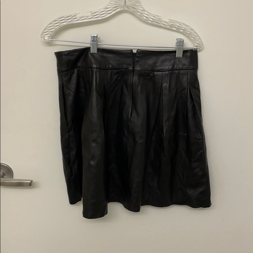 Banana republic real leather pleated skirt